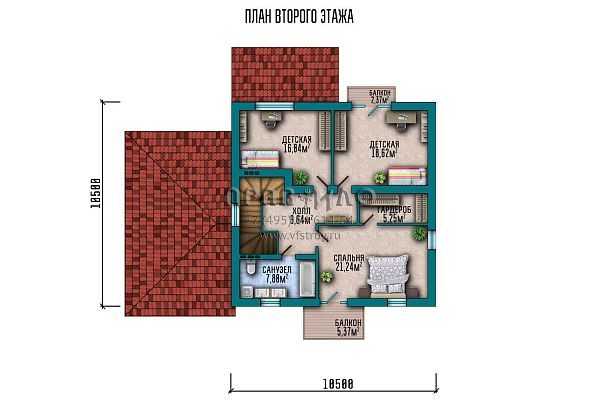 Проект двухэтажного дома с балконом, террасой и оригинальной отделкой S2-220 (048-220-2Г)