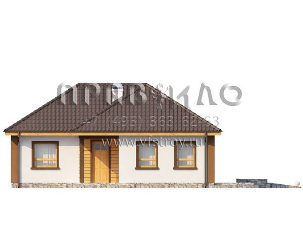 Проект маленького одноэтажного дома с открытой террасой S3-77 (Z15)