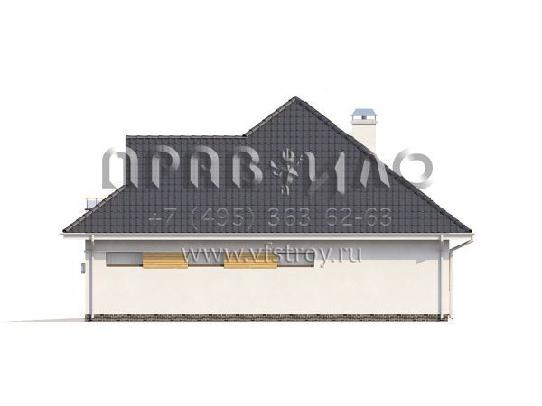 Проект квадратного загородного дома с четырехскатной кровлей S3-205-1 (Z143)