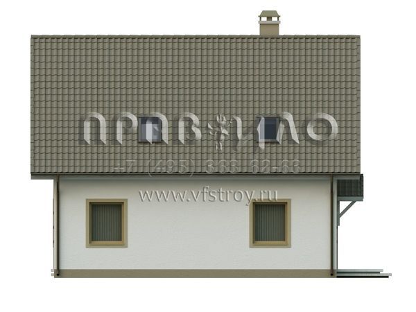 Проект дома с двускатной крышей и балконом  S3-130 (Z62)