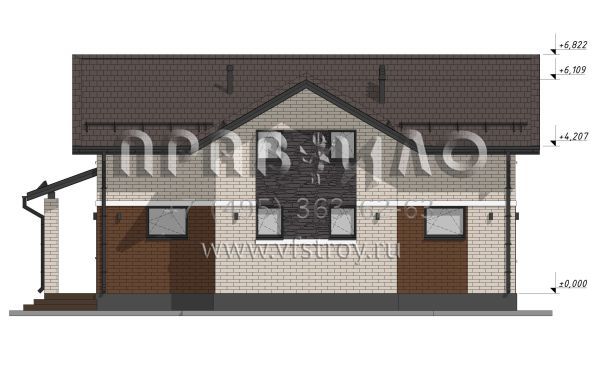 Проект двухэтажного дома со вторым светом в гостиной S-136-2