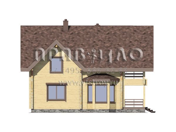 Проект экономичного деревянного дома с террасами S7-176 (1-42b)