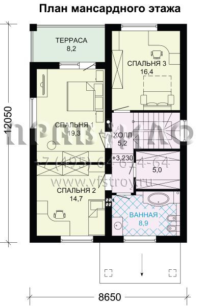 Проект экономичного загородного дома с гаражом S7-181 (3-42b)