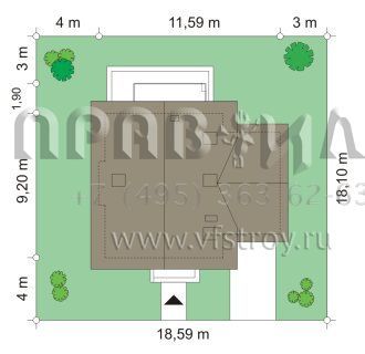 Проект коттеджа с двускатной крышей  S8-144 (Густав 2)