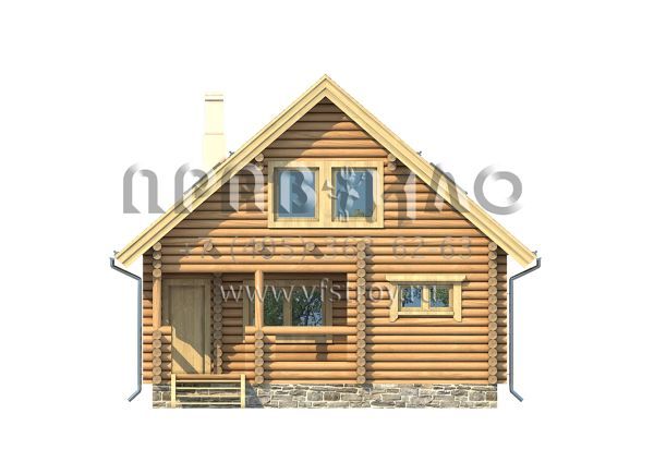 Проект деревянного коттеджа для постоянного проживания S7-124(1-09)