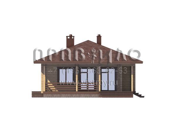 Проект одноэтажного загородного дома из бруса S7-98 (1-47.1)