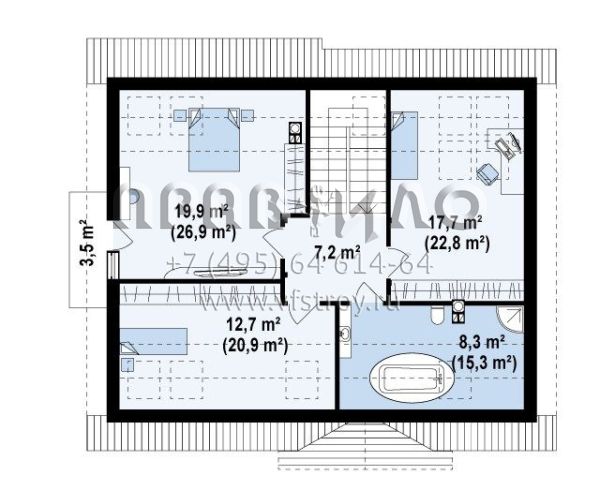 Проект комфортабельного двухэтажного загородного дома S3-188-2 (Z95)