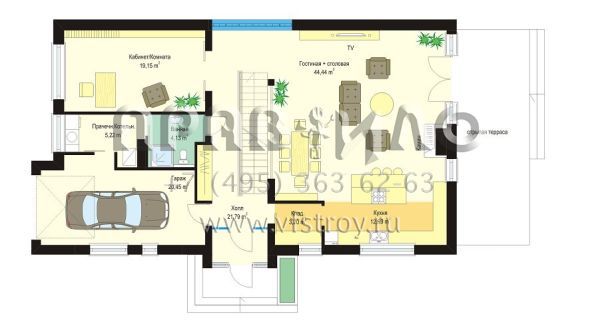 Проект современного дома из керамоблоков S8-281-2 (Современный)