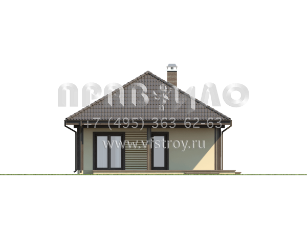Проект простого дома с четырехскатной кровлей  S3-95-3 (Z55)