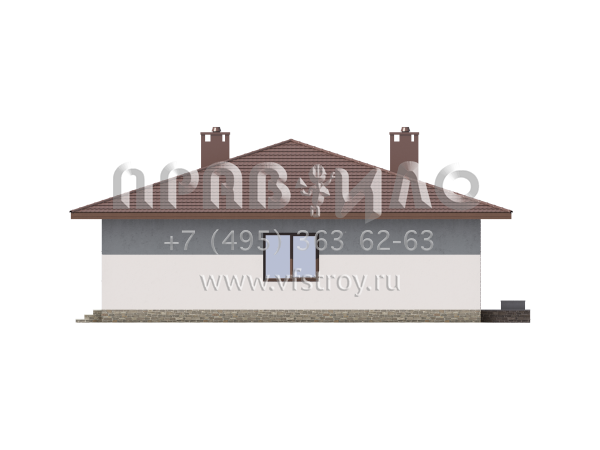 Проект одноэтажного загородного дома из газобетона S7-108 (3-43b)