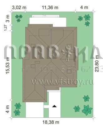 Проект керамоблочного дома со сложной кровлей S8-216-4 (Сюзанна)
