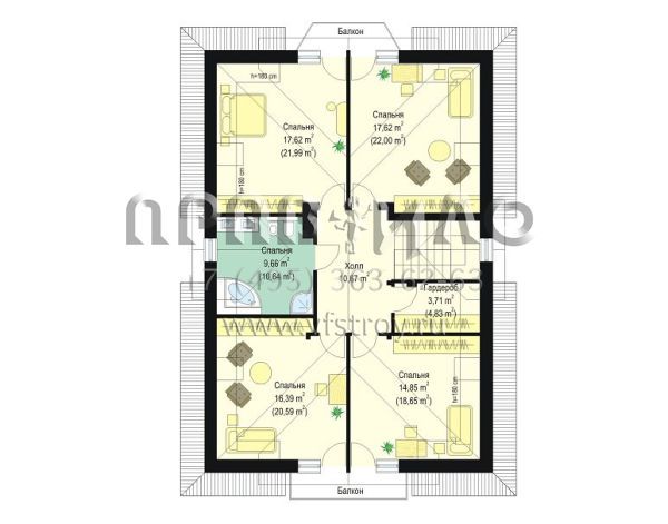 Проект коттеджа в классическом стиле S8-246 (Вероника)