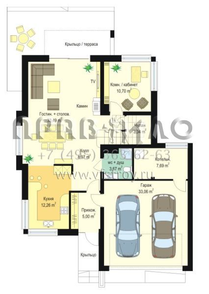 Проект загородного коттеджа в современном стиле S8-259 (Гелиос)