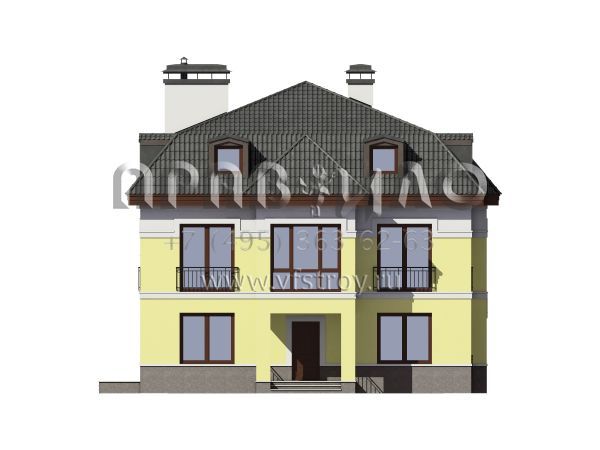 Проект трехэтажного загородного дома из газобетона/кирпича S7-368 (5-03а)