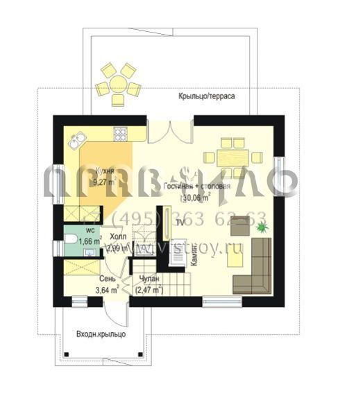 Проект квадратного загородного коттеджа S8-110-1 (Земляника)