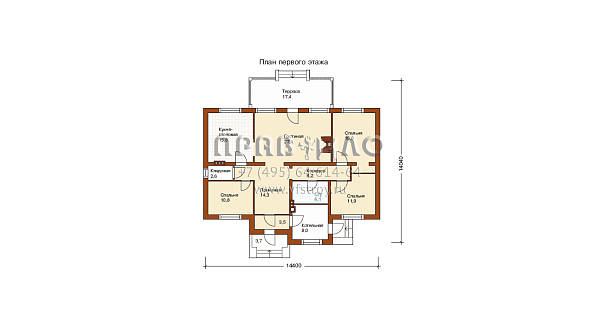 Проект дома из газобетона с утеплителем G-140-1P