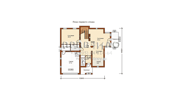 Красивый коттедж с башней K-288-1K