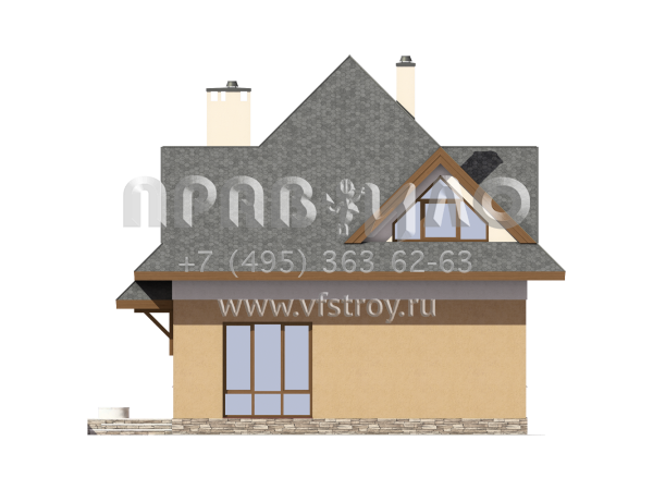 Проект экономичного загородного дома с шатровой крышей S7-125 (3-27а)