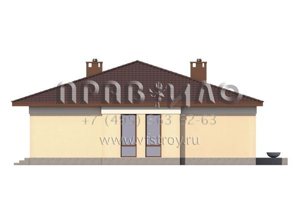 Проект одноэтажного загородного дома из газобетона S7-120 (3-43b1)