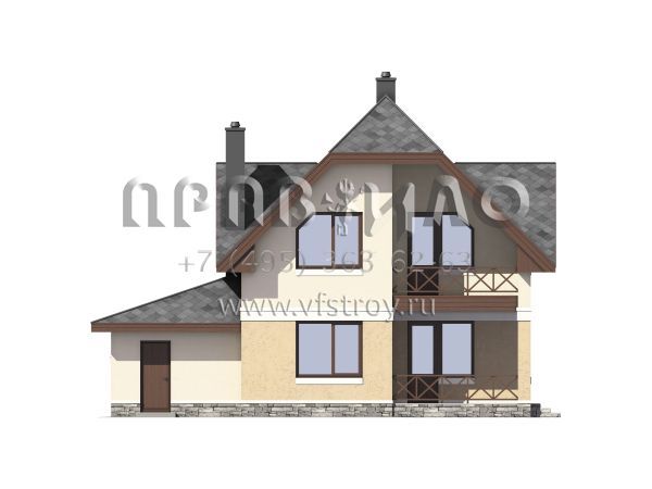 Проект экономичного загородного дома с гаражом S7-181 (3-42b)