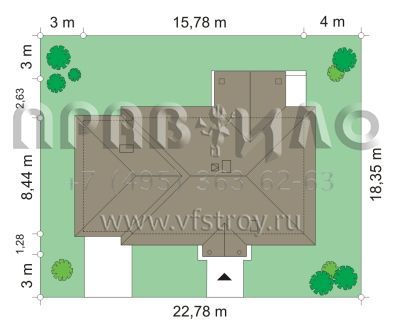 Проект одноэтажного сельского дома S8-132 (Чарус)