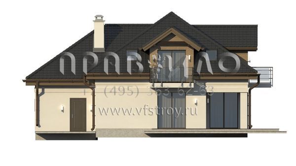 Проект дома с мансардой и тремя балконами S3-230 (Z283)