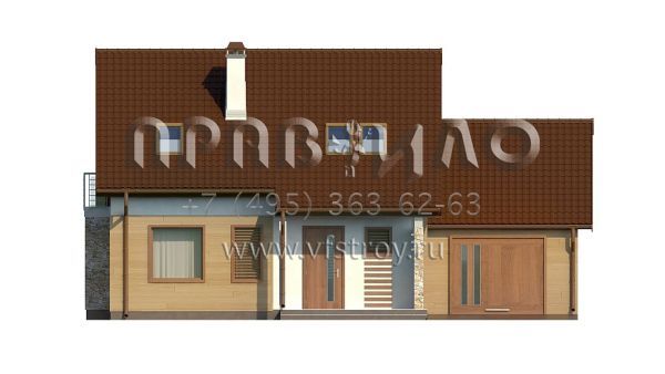 Проект коттеджа с пристроенным к правому фасаду гаражом S3-149-2 (Z102 GP)