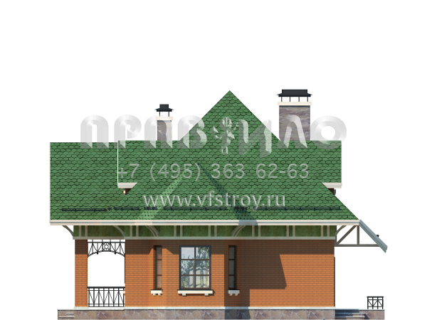 Проект экономичного дома из газобетона с шатровой крышей S7-123 (3-23)