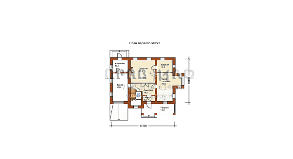 Современный загородный дом с гаражом с отдельным входом K-270-1K