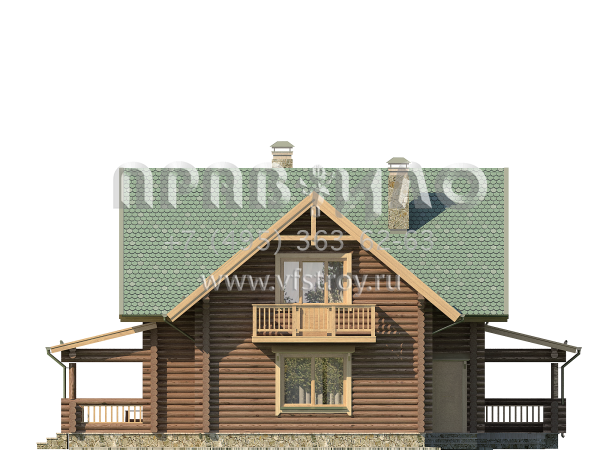 Проект деревянного дома с дополнительными жилыми помещениями S7-191 (1-24)