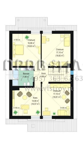 Проект загородного дома с жилой мансардой S8-219-3 (Чайка)