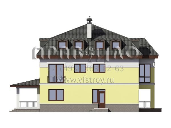 Проект трехэтажного загородного дома из газобетона/кирпича S7-368 (5-03а)