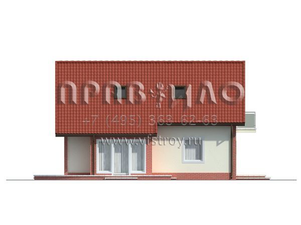 Проект коттеджа с простыми фасадами и двускатной кровлей  S3-170 (Z63)