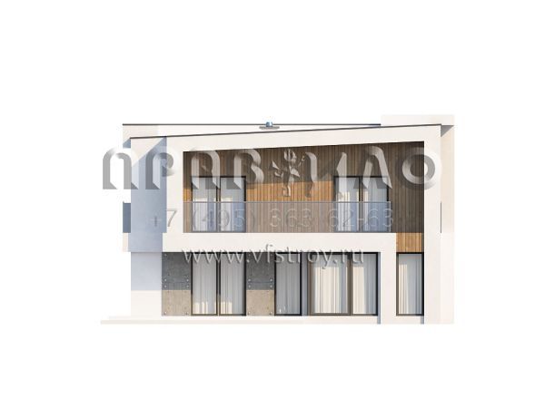 Проект дома с большими балконами и плоской крышей  S3-225 (Zx39)