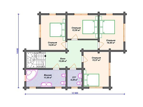 Проект комбинированного дома S4-206 (А-034)
