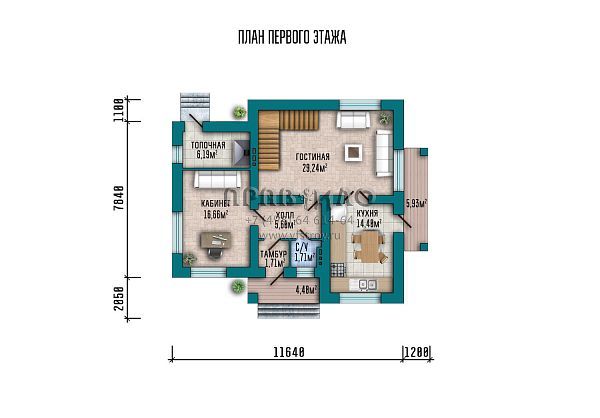 Проект компактного загородного дома с мансардным этажом и балконом S2-151 (112-151-1М)
