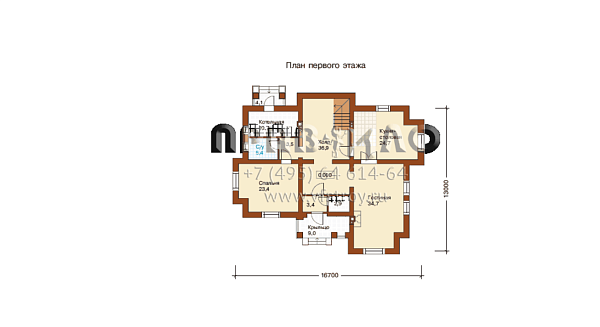 Проект уютного коттеджа L-327-1K