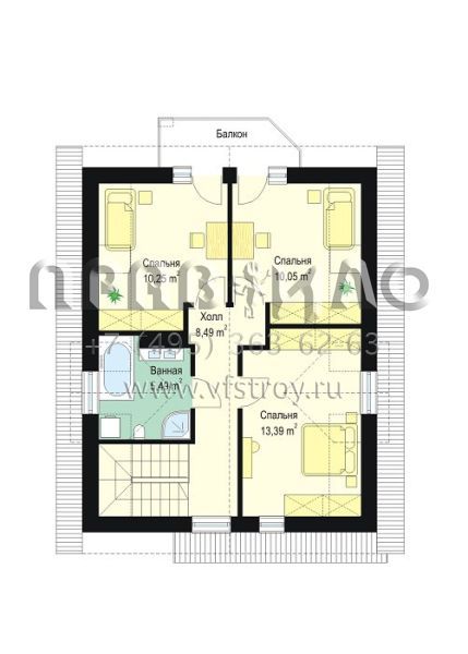 Проект дома из двухслойных керамических блоков S8-171-1 (Своё жильё)