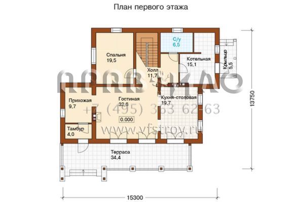 Дом с отделкой «блокхаус»  S6-264(L-264-1P)