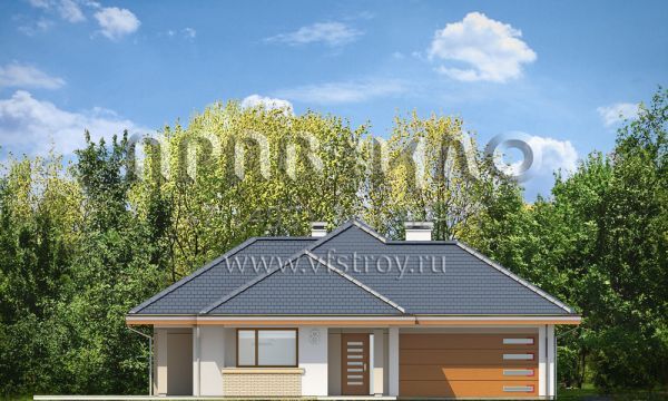 Проект одноэтажного коттеджа с двойным гаражом S8-176 (Дом по размеру 2)