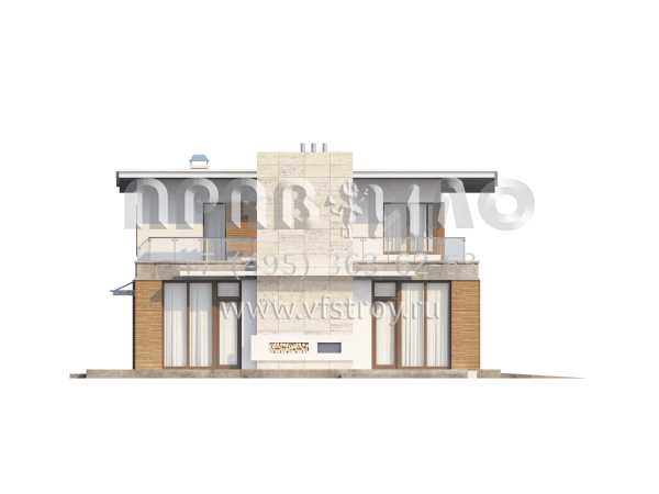 Проект современного загородного дома с широким остеклением  S3-244 (Zx21)