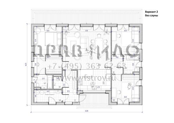 Проект дома из ж/б панелей с комбинированным фасадом SP-122-1