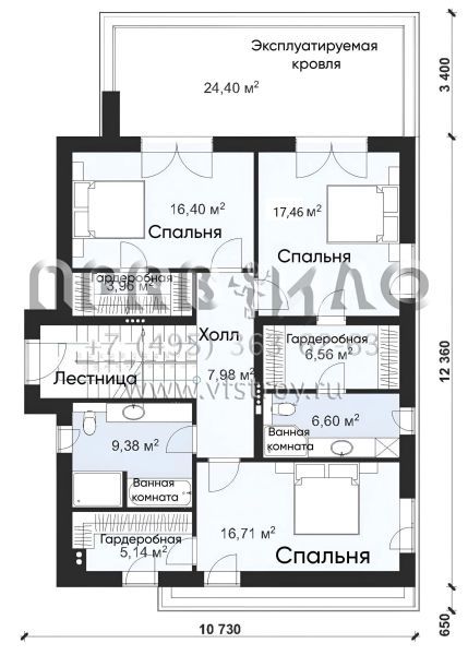 Проект дома в стиле Хай-тек с эксплуатируемой кровлей S-182