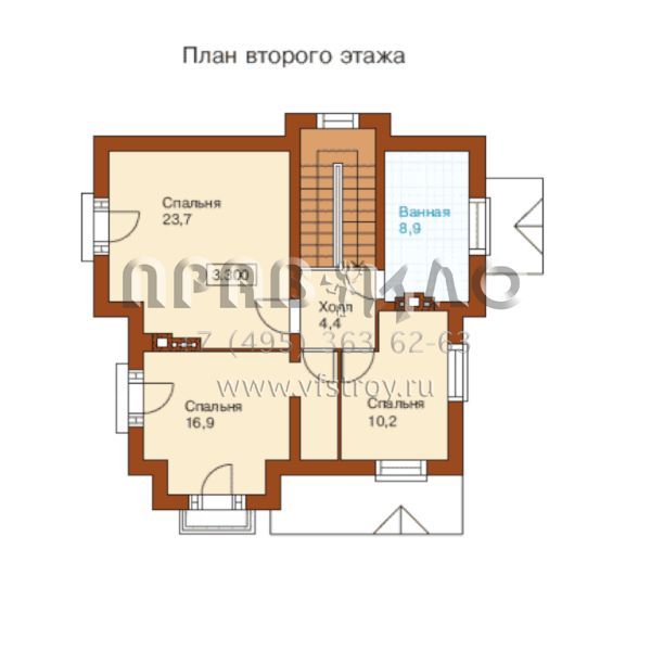 Проект двухэтажного дома с камином  S6-144 (H-144-1P)