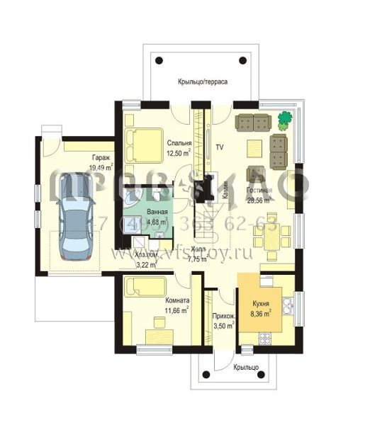 Проект одноэтажного дома с колоннами S8-178-1 (Мазурек 2)