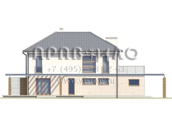 Проект дома с просторной террасой над гаражом S3-192-2 (Zx6)