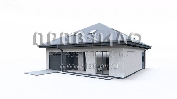 Проект современного одноэтажного мансардного дома с камином и гаражом S3-205-5 (z477)