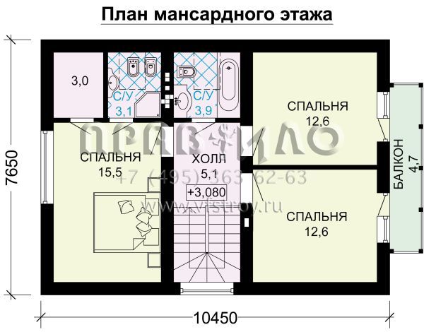 Проект экономичного загородного дома из газобетона S7-117(3-29)