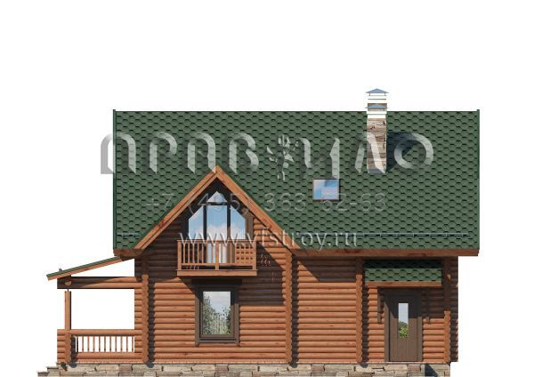 Проект экономичного деревянного дома с террасой S7-139(1-25)