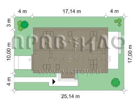 Проект современного дома из керамоблоков S8-281-2 (Современный)